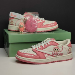 جردن وان لو لبوبو کرم صورتی Jordan 1 Low Labubu Cream Pink