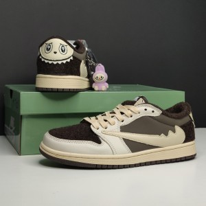 جردن وان لو لبوبو کرم موکا Jordan 1 Low Labubu Cream Mocha