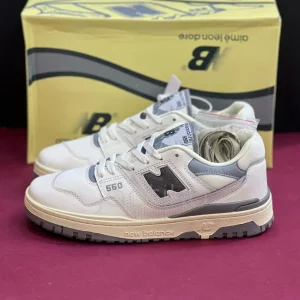 کفش نیوبالانس 550 سفید کرم طوسی 550 New Balance 550 Aime Leon Dore White Grey