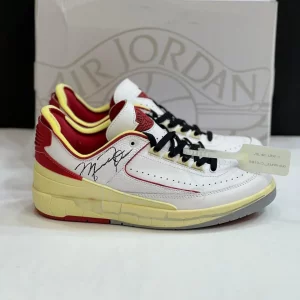 جردن 2 رترو لو آف وایت سفید قرمز Jordan 2 Retro Low SP Off-White White Red