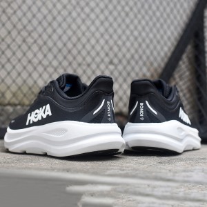 هوکا باندی 9 مشکی سفید Hoka Bondi 9 Black White 1162011-BWHT