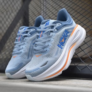 هوکا باندی 9 آبی سفید نارنجی Hoka Bondi 9 Drizzle Downpour 1162011-DNP