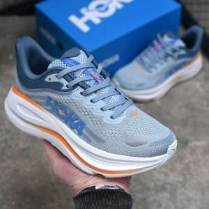 هوکا باندی 9 آبی سفید نارنجی Hoka Bondi 9 Drizzle Downpour 1162011-DNP