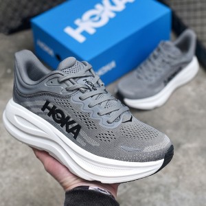 هوکا باندی 9 خاکستری سفید Hoka Bondi 9 Galactic Grey Stellar Grey 1162011-GCTC