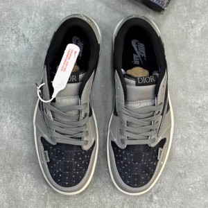 نایک ایر جردن وان لو دیور خاکستری Nike Air Jordan 1 Low Dior Grey Black