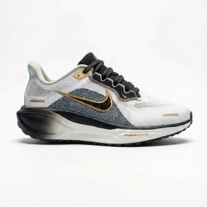 نایک پگاسوس 41 سفید مشکی طلایی متالیک Nike Pegasus 41 Premium White Black Metallic Gold HQ2938-100