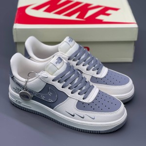 نایک ایرفورس وان نورث فیس طوسی سفید استخوانی Nike Air Force 1 The North Face Sail Grey
