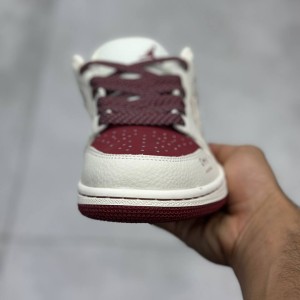 جردن وان لو زرشکی سفید لویی ویتون بالنسیاگا Jordan 1 Low LV x Balenciaga Maroon