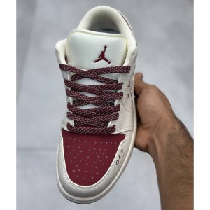 جردن وان لو زرشکی سفید لویی ویتون بالنسیاگا Jordan 1 Low LV x Balenciaga Maroon