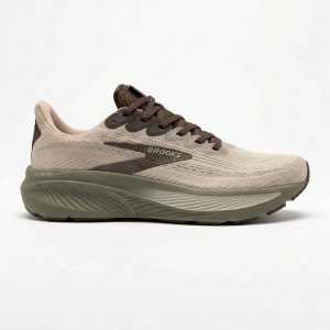 بروکس گوست 17 کرم قهوه‌ای سبز زیتونی Brooks Ghost 17 Gray/Brown/Olive