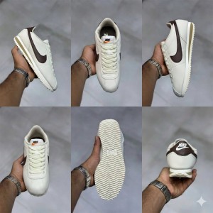 کتانی نایک کورتز سفید شیری قهوه‌ای Nike Cortez Cacao Wow DN1791-104