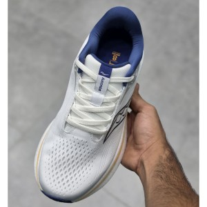 ساکنی راید 18 سفید آبی زرد Saucony Ride 18