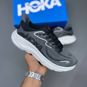کفش  کفش هوکا کلیفتون 10 زغالی مشکی Hoka Clifton 10کلیفتون 10 طوسی سفید مشکی Hoka Clifton 10