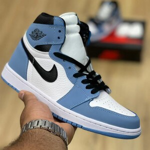 نایک جردن وان رترو Jordan 1 Retro High White University Blue Black