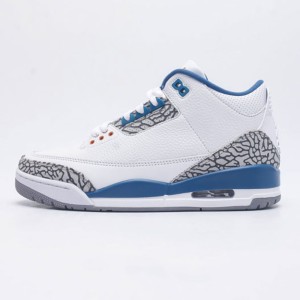 نایک جردن 3 رترو وزردز Jordan 3 Retro Wizards سفید آبی