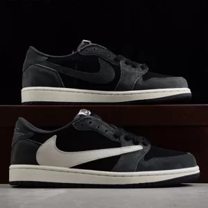 ایر جردن وان Jordan 1 Low OG Grey/Black Suede leather جیر