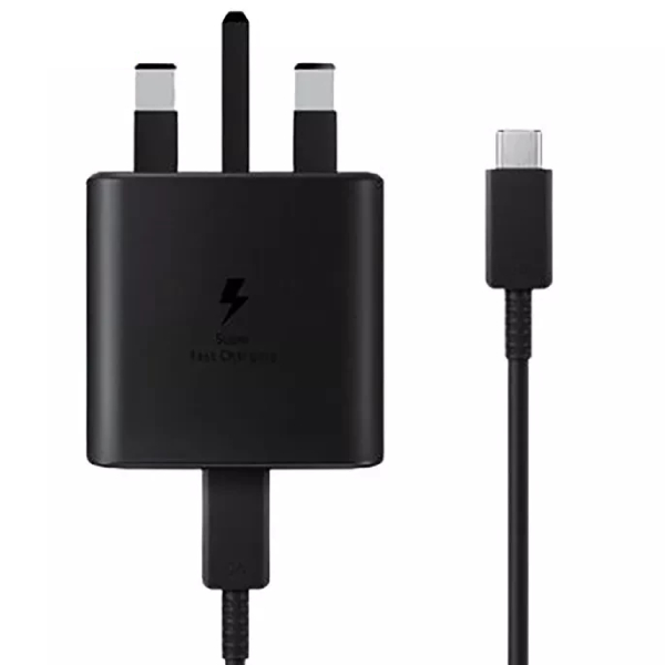 شارژر دیواری سامسونگ 45 وات مدل EP-TA845 سه شاخه اروپا به همراه کابل دوسر تایپ سی