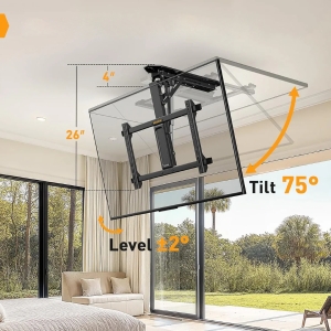 پایه تلویزیون سقفی برقی با کنترل از راه دور برای تلویزیون‌های 32 تا 70 اینچ