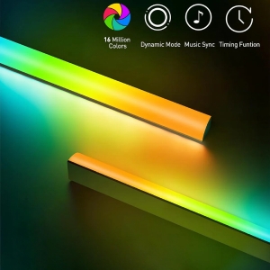 پایه دیواری تلویزیون دو بازو با چراغ‌های LED برای تلویزیون‌های 26 تا 65 اینچ