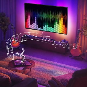 پایه دیواری تلویزیون دو بازو با چراغ‌های LED برای تلویزیون‌های 26 تا 65 اینچ