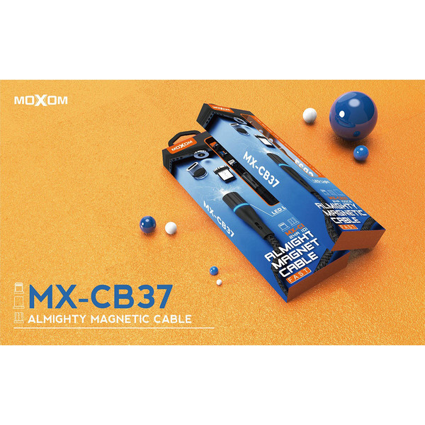 کابل تبدیل USB به لایتنینگ/ microUSB /USB-C موکسوم مدل MX-CB37 طول 1 متر