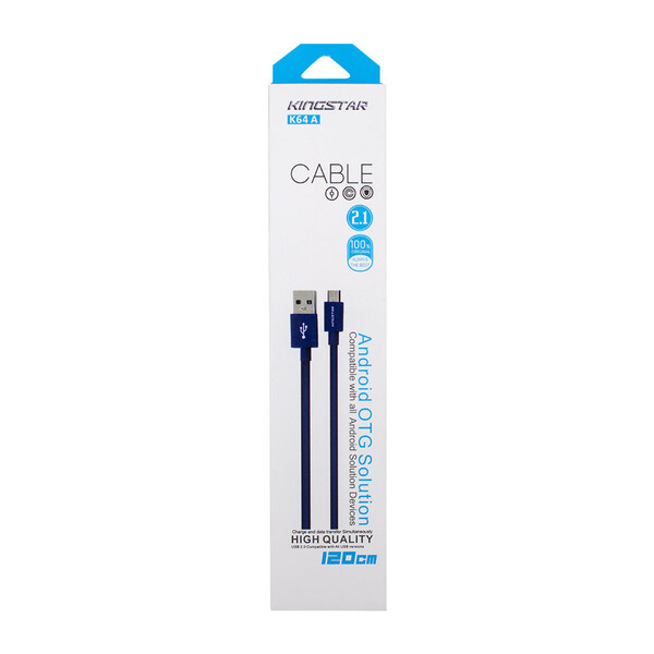 کابل تبدیل USB به microUSB کینگ استار مدل K64A طول 1.2 متر