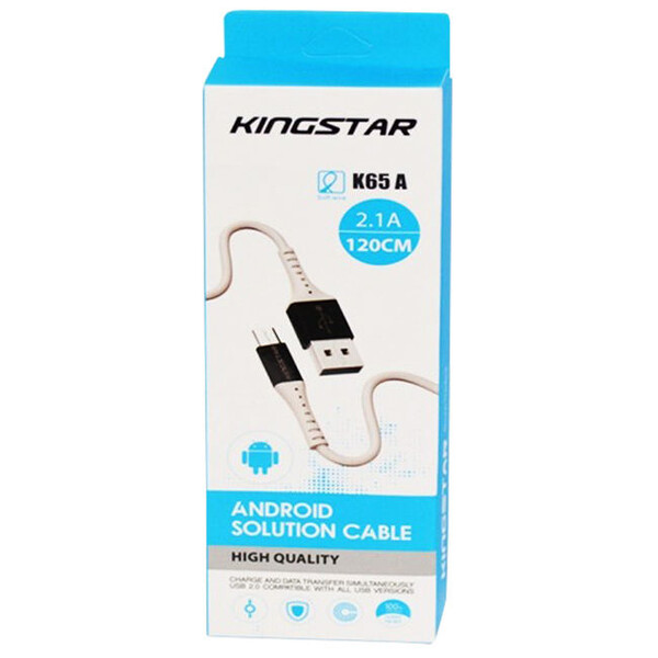 کابل تبدیل USB به microUSB کینگ استار مدل K65A طول 1.2 متر