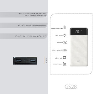 شارژر همراه سیلیکون پاور مدل GS28 ظرفیت 20000 میلی آمپر ساعت