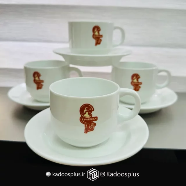 ست 6 عددی فنجان و نعلبکی قاشق دار
