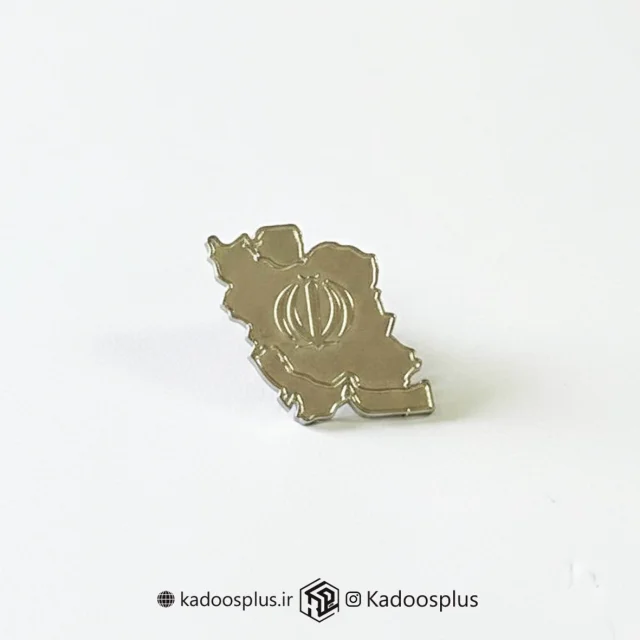 بج سینه نقشه ایران نقره ای با طرح الله