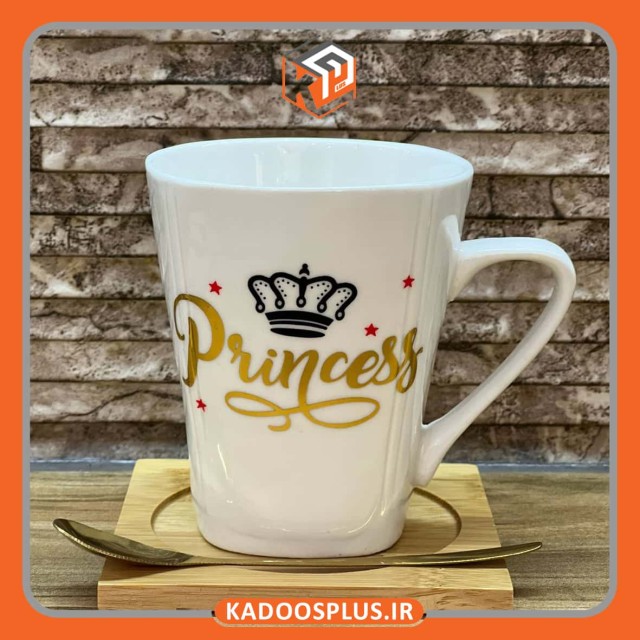ماگ  قاشق دار با طرح پرنسس