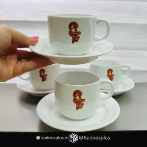 ست 6 عددی فنجان و نعلبکی قاشق دار