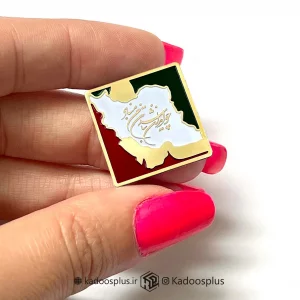 بج سینه نقشه ایران با حکاکی شعر