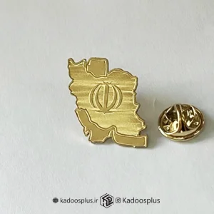 بج سینه نقشه ایران طلایی با طرح الله