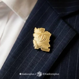 بج سینه نقشه ایران طلایی با طرح الله