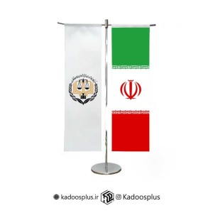 پرچم رومیزی مرکز وکلا مدل T مشکی طلایی