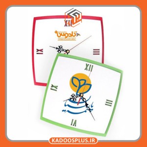 ساعت دیواری مربع لبه قوسی