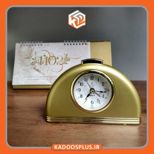 ساعت رومیزی طلایی ES با چاپ اختصاصی