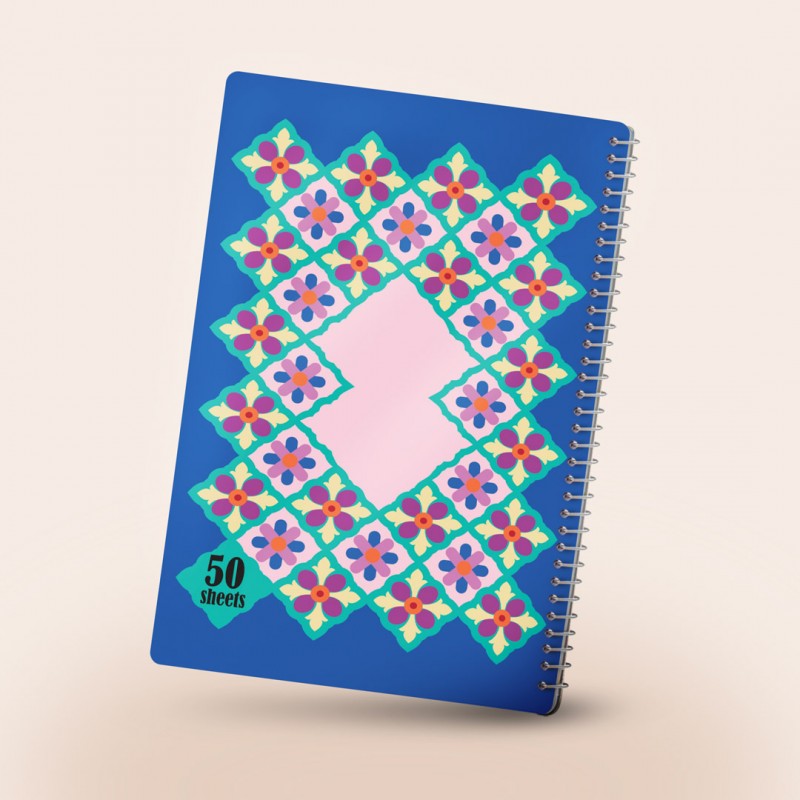 دفتر مشق سیمی نقش خیال، رنگ آبی