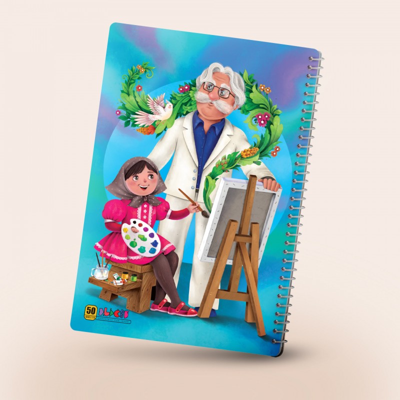 دفتر نقاشی بزرگ سیمی طرح استاد فرشچیان