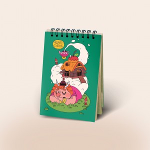 دفترچه یادداشت سیمی رنگ سبز