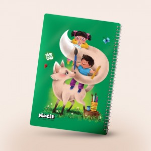 دفتر نقاشی سیمی طرح روباه شنی، رنگ سبز