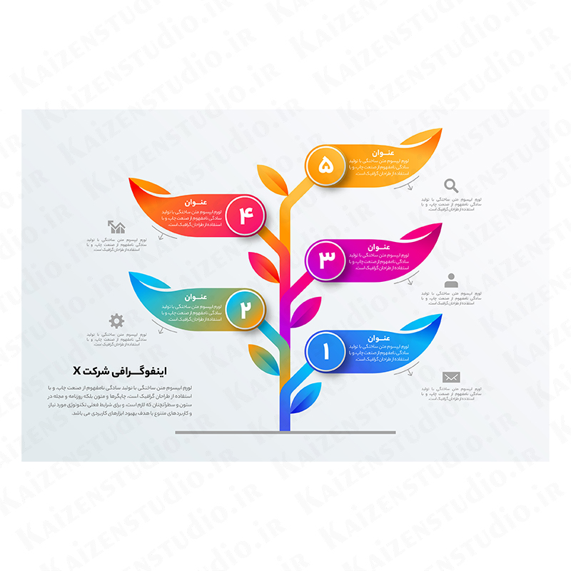 قالب آماده ی اینفوگرافیک مدل Tree Infographic