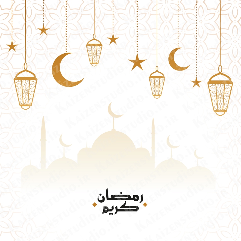 طرح وکتور لایه باز مدل ماه رمضان کد ۰۰۲
