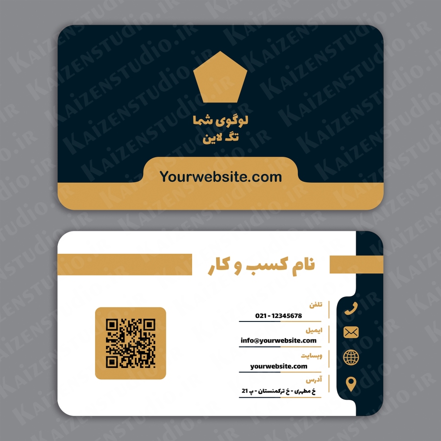 قالب آماده کارت ویزیت مدل Golden Business کد ۱۴