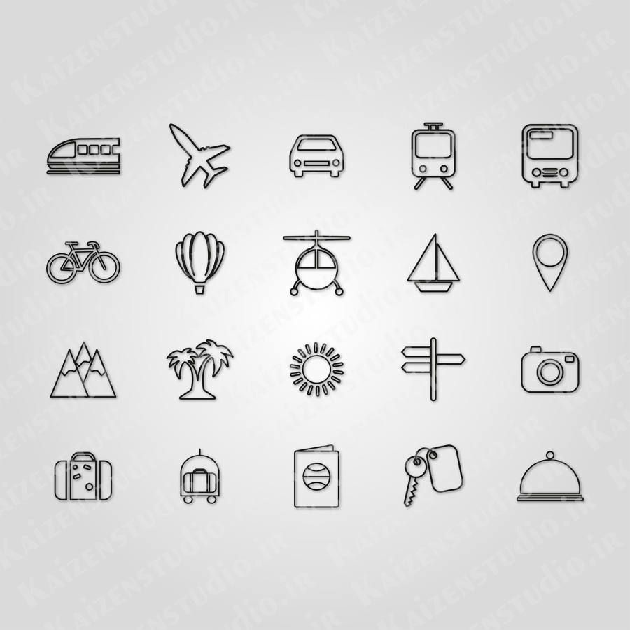 آیکون وکتور مدل  سفر Travel