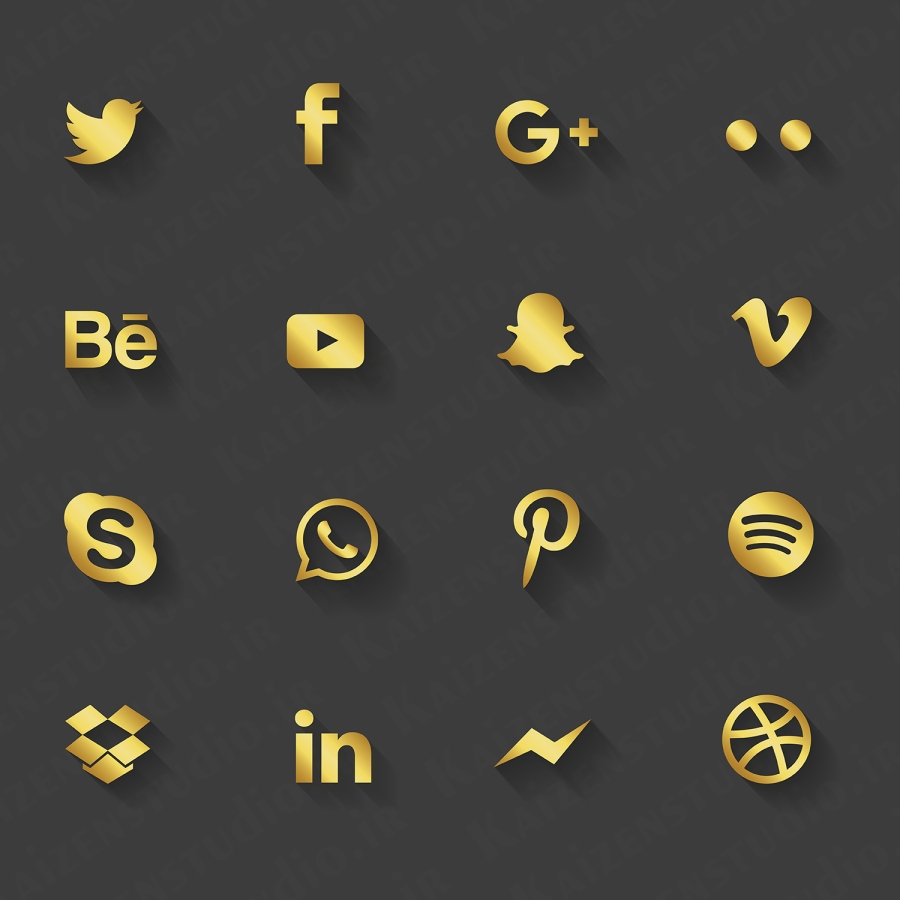 پک آیکون وکتور مدل سوشال مدیا Luxe Social Media