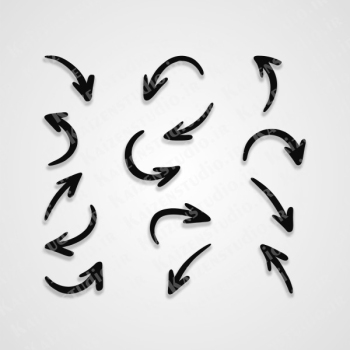 آیکون وکتور مدل  Hand drawn Arrows کد ۴