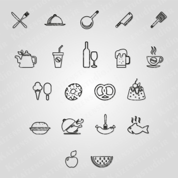 آیکون وکتور مدل  غذا و ابزار Food and appliances