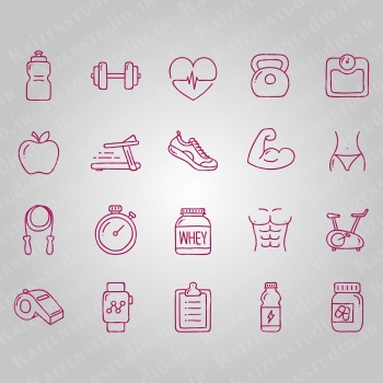 پک آیکون وکتور مدل ورزش Doodle Workout
